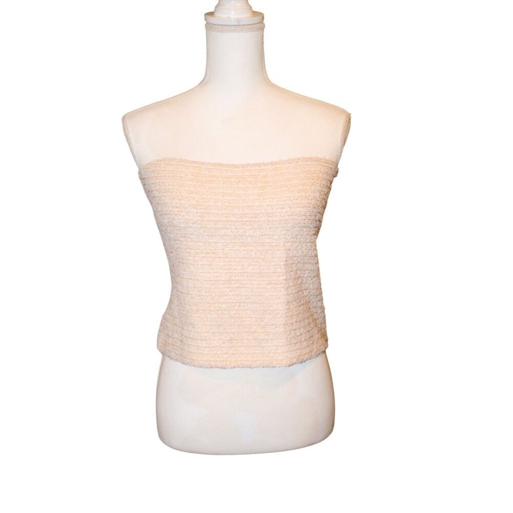 St. John Beige and Sorbet Orange Tweed Bandeau, Large